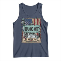 Funny Hands Off With Justice For All Tank Top Statue Of Liberty American Flag