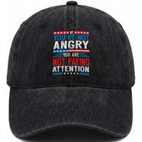 If You Are Not Angry You Are Not Paying Attention Washed Cotton Baseball Cap Vintage Stars And Stripes