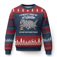 I Literally Want My Tax Dollars To Support National Parks Ugly Christmas Sweater In Case That Wasn't Clear Vintage American Map - Wonder Print Shop
