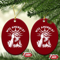 Funny Statue Of Liberty WTF America Ceramic Ornament - Wonder Print Shop