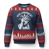 Funny Statue Of Liberty WTF America Ugly Christmas Sweater - Wonder Print Shop