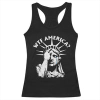 Funny Statue Of Liberty WTF America Racerback Tank Top