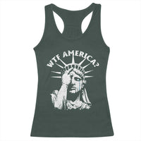Funny Statue Of Liberty WTF America Racerback Tank Top