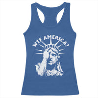 Funny Statue Of Liberty WTF America Racerback Tank Top