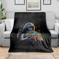 Astronaut Earth Flowers Spaceman Planet Galaxy Universe Throw Blanket