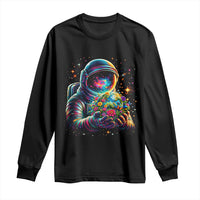 Astronaut Earth Flowers Spaceman Planet Galaxy Universe Long Sleeve Shirt