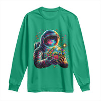 Astronaut Earth Flowers Spaceman Planet Galaxy Universe Long Sleeve Shirt