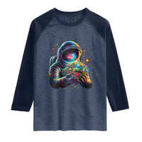 Astronaut Earth Flowers Spaceman Planet Galaxy Universe Raglan Shirt