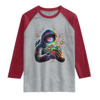 Astronaut Earth Flowers Spaceman Planet Galaxy Universe Raglan Shirt