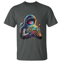 Astronaut Earth Flowers Spaceman Planet Galaxy Universe T Shirt