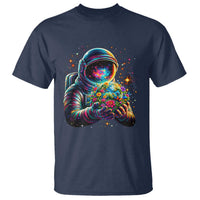 Astronaut Earth Flowers Spaceman Planet Galaxy Universe T Shirt