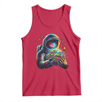 Astronaut Earth Flowers Spaceman Planet Galaxy Universe Tank Top