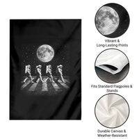 Astronauts Walking In Space Galaxy Moon Planet Garden Flag
