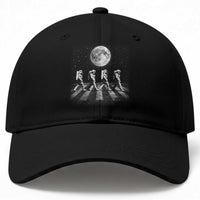 Astronauts Walking In Space Galaxy Moon Planet Baseball Cap