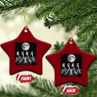 Astronauts Walking In Space Galaxy Moon Planet Ceramic Ornament