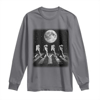 Astronauts Walking In Space Galaxy Moon Planet Long Sleeve Shirt