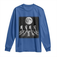 Astronauts Walking In Space Galaxy Moon Planet Long Sleeve Shirt