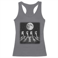 Astronauts Walking In Space Galaxy Moon Planet Racerback Tank Top