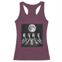 Astronauts Walking In Space Galaxy Moon Planet Racerback Tank Top