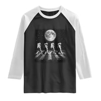 Astronauts Walking In Space Galaxy Moon Planet Raglan Shirt
