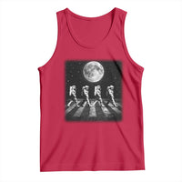 Astronauts Walking In Space Galaxy Moon Planet Tank Top
