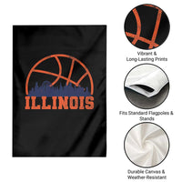 Illinois Fan Garden Flag IL State Basketball Game Day