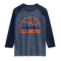 Illinois Fan Raglan Shirt IL State Basketball Game Day