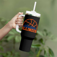 Illinois Fan Tumbler With Handle IL State Basketball Game Day