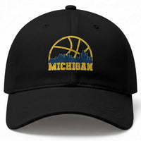 Michigan Fan Basketball Grooves Skyline MI State Baseball Cap