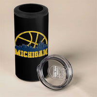 Michigan Fan Basketball Grooves Skyline MI State 4 in 1 Can Cooler Tumbler