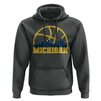Michigan Fan Basketball Grooves Skyline MI State Hoodie