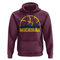 Michigan Fan Basketball Grooves Skyline MI State Hoodie