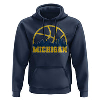 Michigan Fan Basketball Grooves Skyline MI State Hoodie
