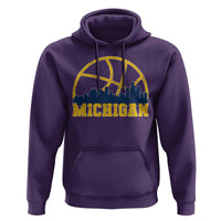 Michigan Fan Basketball Grooves Skyline MI State Hoodie
