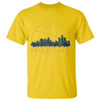 Michigan Fan Basketball Grooves Skyline MI State T Shirt
