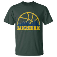 Michigan Fan Basketball Grooves Skyline MI State T Shirt