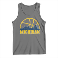 Michigan Fan Basketball Grooves Skyline MI State Tank Top