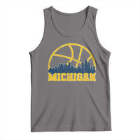 Michigan Fan Basketball Grooves Skyline MI State Tank Top