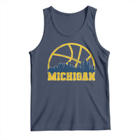 Michigan Fan Basketball Grooves Skyline MI State Tank Top