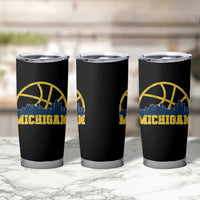 Michigan Fan Basketball Grooves Skyline MI State Tumbler Cup