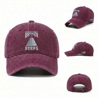 Sobriety Anniversary Sober Washed Cotton Baseball Cap The Elevator is Broken You Will Have To Use The Steps
