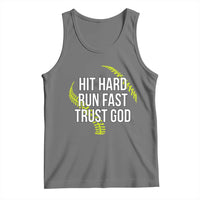 Hit Hard Run Fast Trust God Christian Softball Tank Top