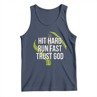 Hit Hard Run Fast Trust God Christian Softball Tank Top