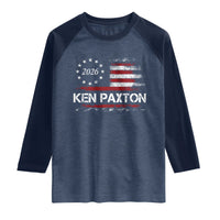 Ken Paxton for Texas Senate Raglan Shirt US Senator Campaign Vintage American Flag