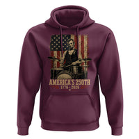 America's 250th Abraham Lincoln Playing Guitar 1776 2026 Hoodie Funny Electric Guitar Player