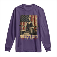 America's 250th Abraham Lincoln Playing Guitar 1776 2026 Long Sleeve Shirt Funny Electric Guitar Player
