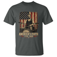 America's 250th Abraham Lincoln Playing Guitar 1776 2026 T Shirt Funny Electric Guitar Player