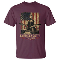 America's 250th Abraham Lincoln Playing Guitar 1776 2026 T Shirt Funny Electric Guitar Player