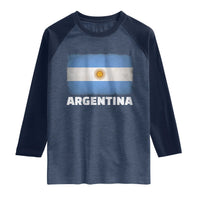 Vintage Argentina Flag Sun of May Argentinian Souvenir Raglan Shirt