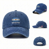 Vintage Argentina Flag Sun of May Argentinian Souvenir Washed Cotton Baseball Cap